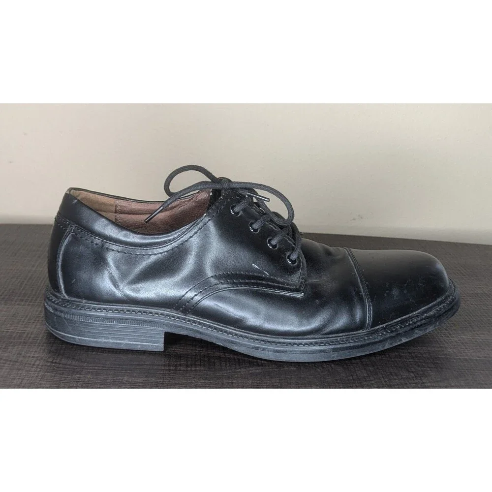 Merona Shoes Mens 12 Comfort Gel Black Leather Upper Balance Man Made Materials